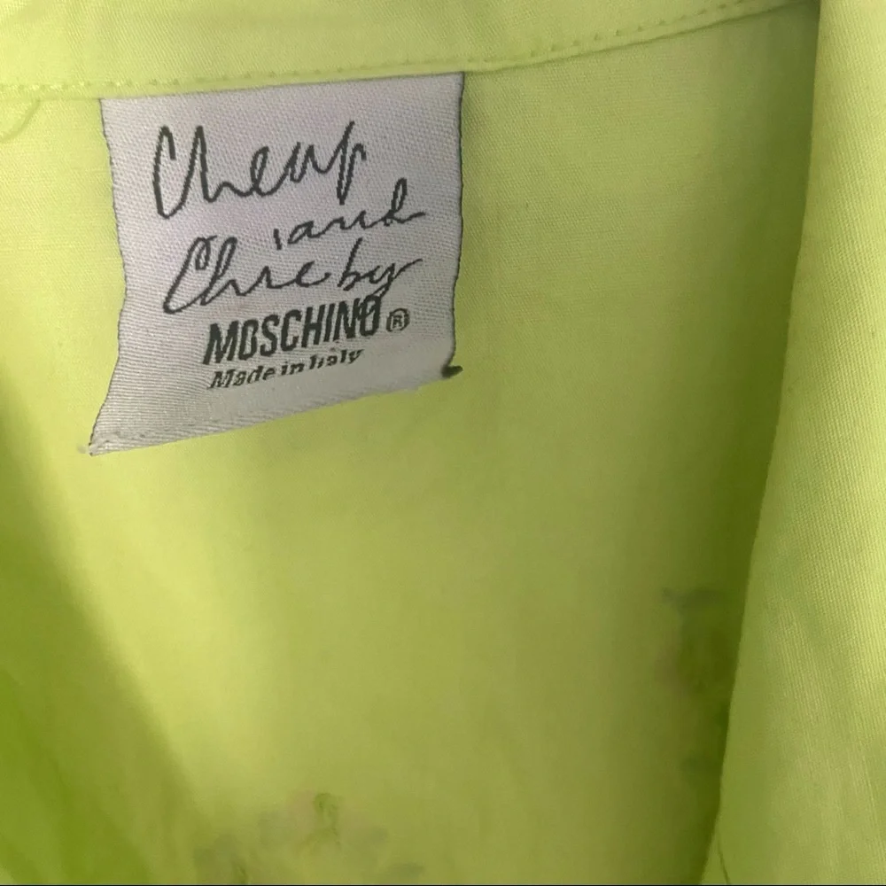 Moschino Lime Green Button Down Shirt - Picture 7 of 8